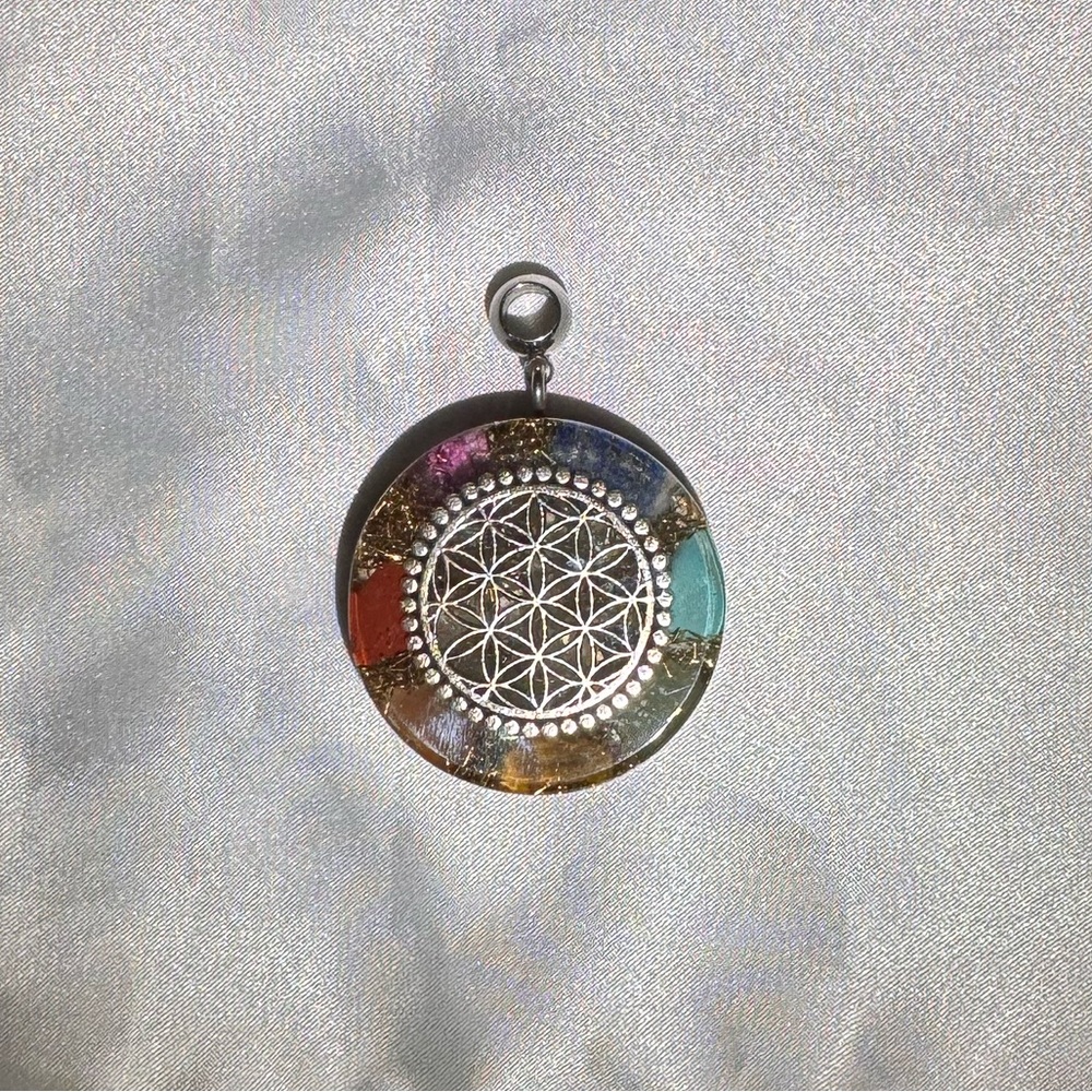 Colorful Flower of Life Pendant